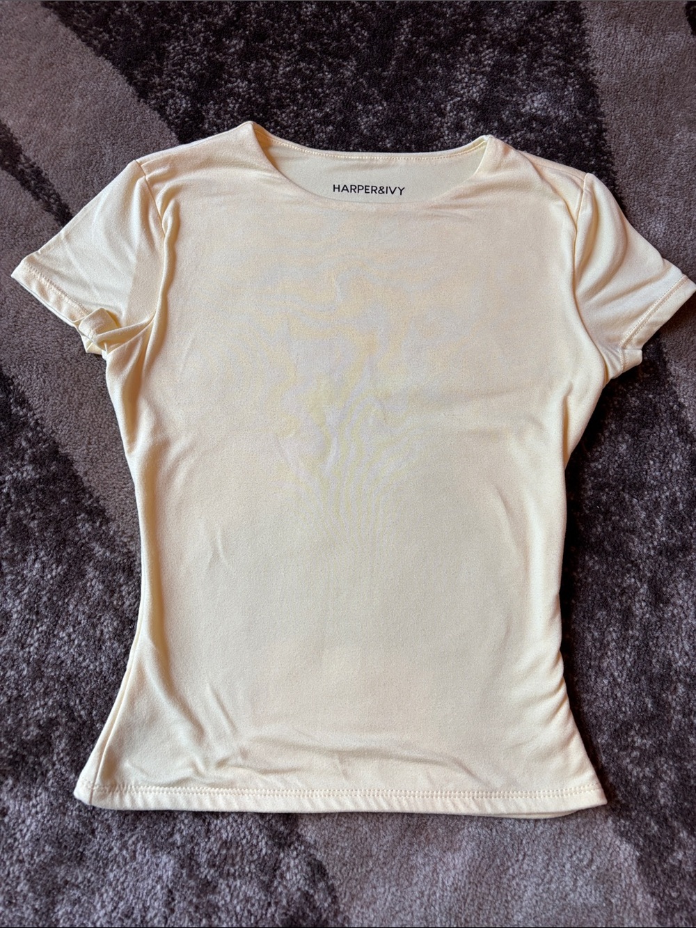 Harper & Ivy Butter Yellow Short Sleeve Crewneck Tee